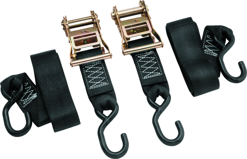 BikeMaster 2x84in Ratchet Tiedown Pair - Black