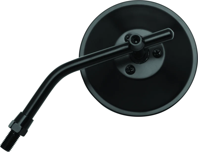 BikeMaster 4in Adjustable Round Mirror 10mm - Each - Black