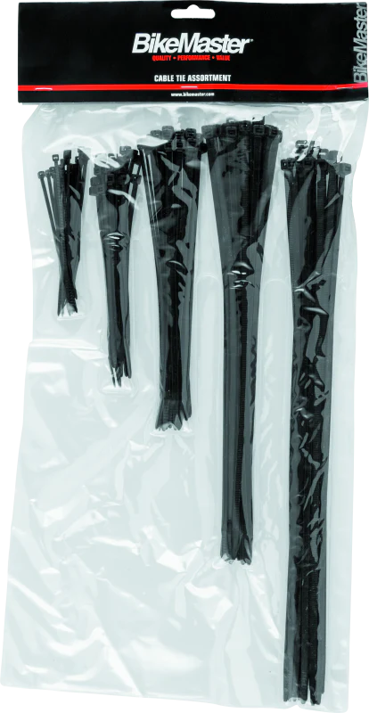 BikeMaster Assorted Cable Ties (Pack of 100) - Black