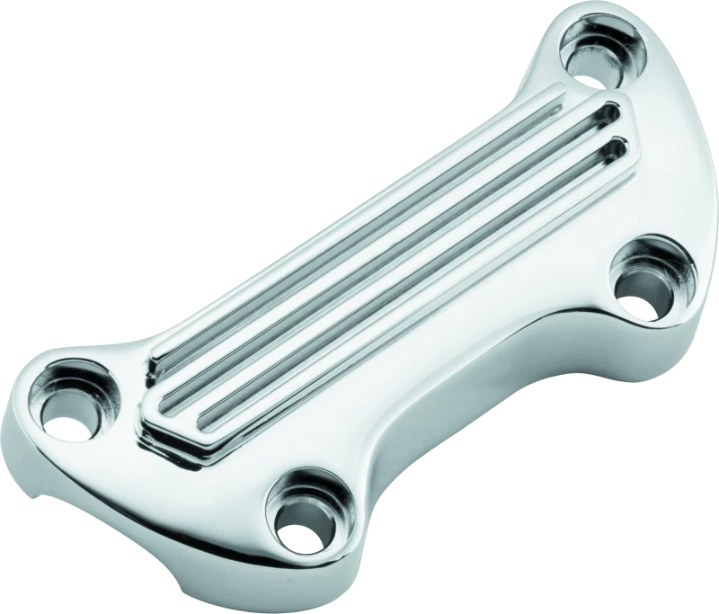 Bikers Choice 74-Up Chrome Finned Handlebar Clamp With 1in. Bars