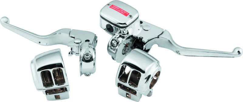 Bikers Choice 96-07 FLH/FLT Chrome Handlebar Control Kit W/O Switches 11/16 Bore W/Audio