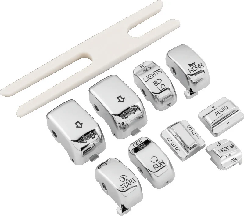 Bikers Choice 96-16 FLHT/FLHR 06-16 FLHX Chrome Switch Cap Kit W/Cruise Control H-D 71816-09