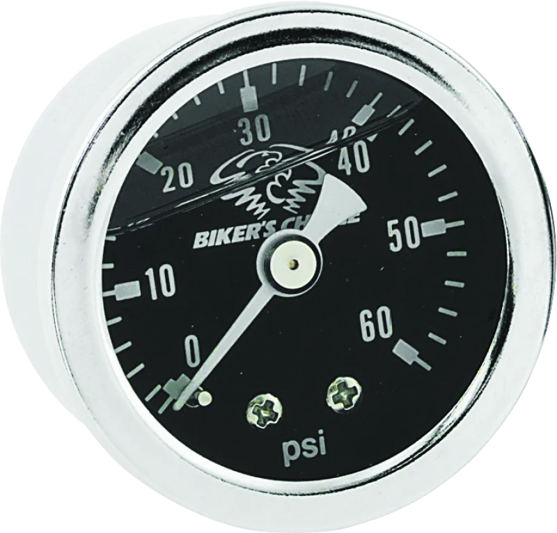 Bikers Choice Black Face Liquid Filled Oil Pressure Gauge 0-60 Psi 1/8 NPT