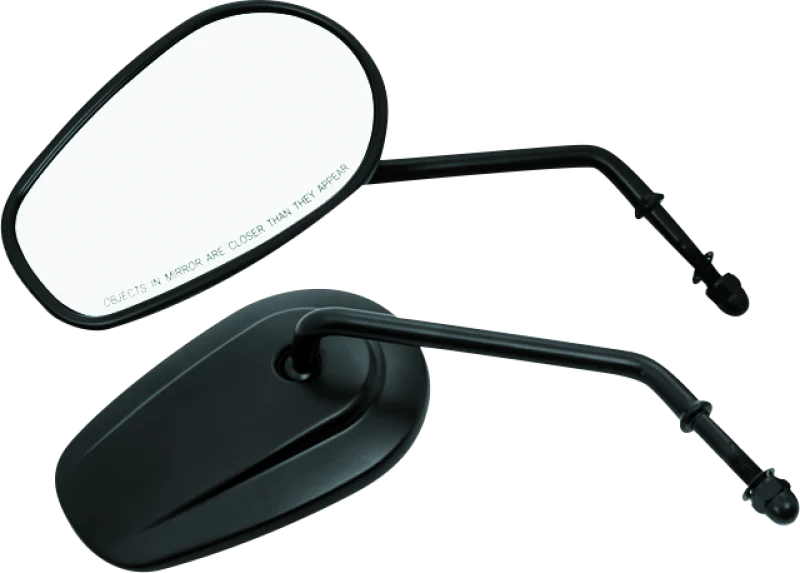 Bikers Choice Black Tapered Long Stem Mirrors Pr