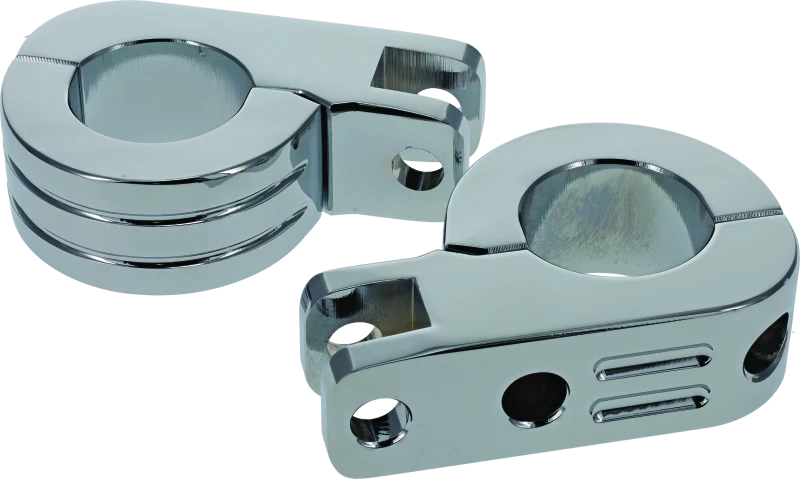 Bikers Choice Chrome Billet Highway Peg Mounts for 1.25 Inch Engine Guard Universal Custom Pr