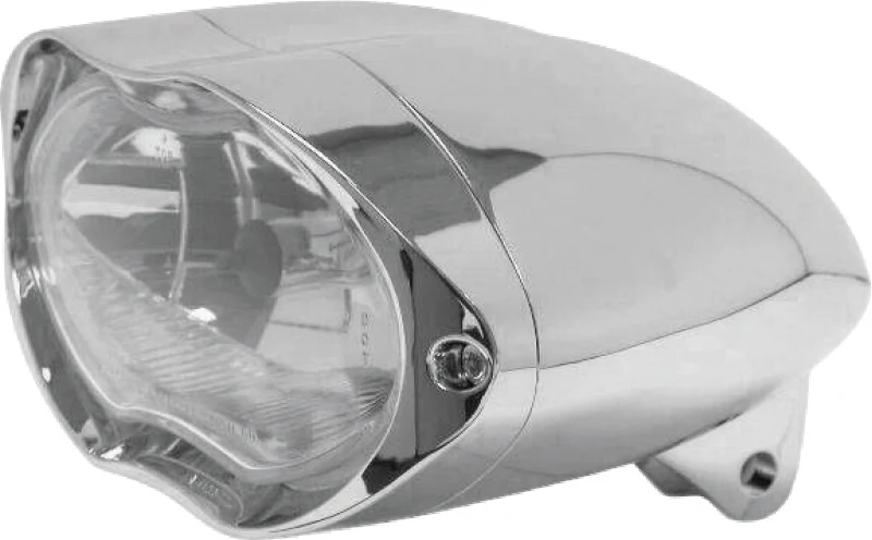 Bikers Choice Chrome Sunray Headlight Bottom Mount Universal Custom 55/60W H4