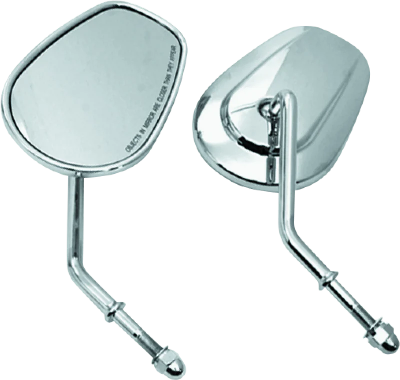 Bikers Choice Chrome Tapered Short Stem Mirrors Pr