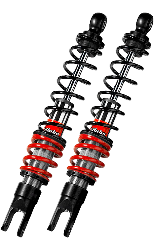 Bitubo YGB0 Twinshocks Rear Adjustable: Spring Preload, Red And Black Springs - Image 2