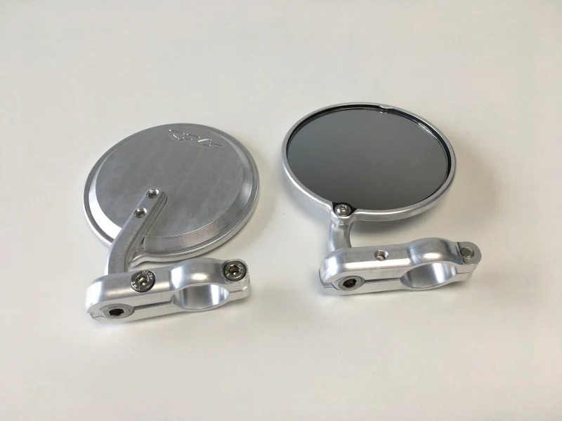 CRG Hindsight Folding 3 in. Round Bar-End Mirror Left - Silver - Image 2