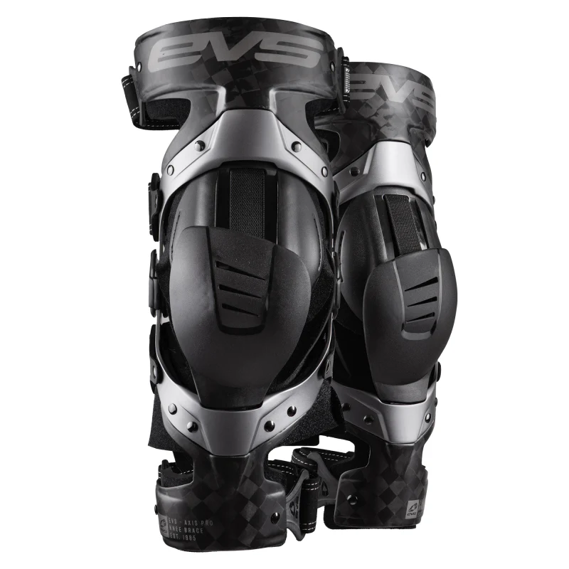 EVS Axis Sport Knee Brace Pair Black/Black/Grey - Medium