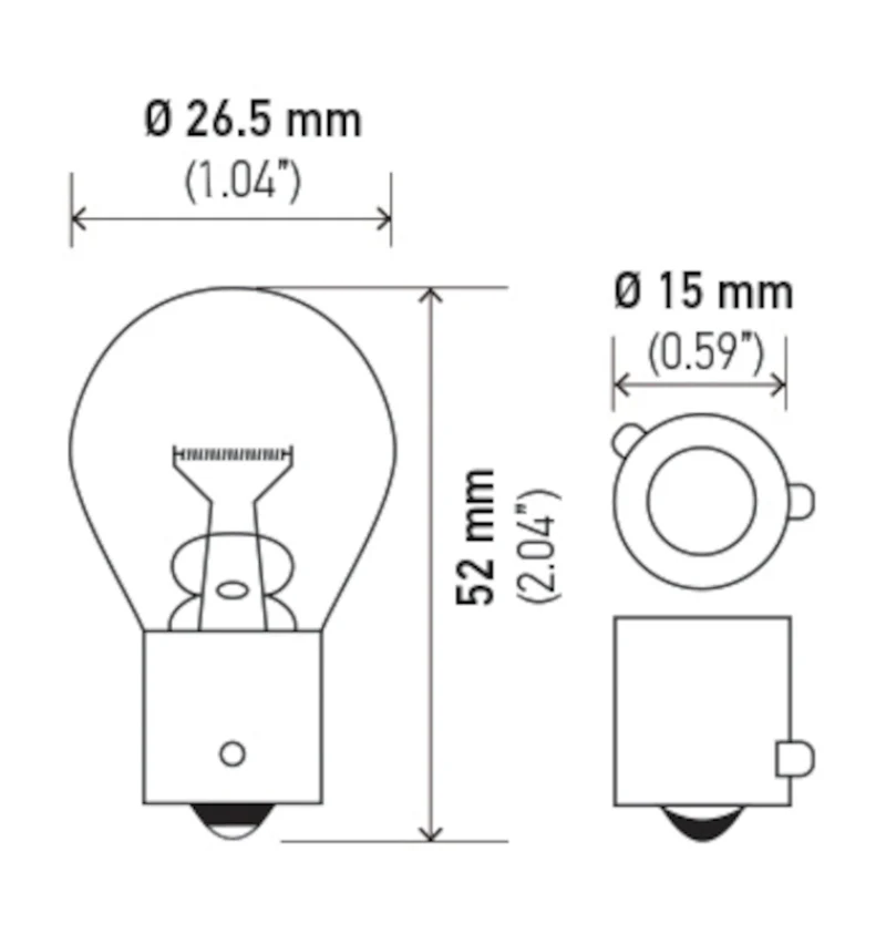 Hella Bulb 9507 24V 21W BAU15s S8 AMBER - Image 6