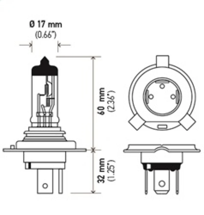 Hella Halogen H4 12V 60/55W Bulb - Image 5