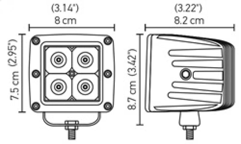 Hella HVF Cube 4 LED Off Road Kit - 3.1in 2X12W - Image 13