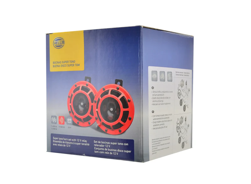 Hella Supertone Horn Kit 12V 300/500HZ Red (003399803 = 003399801) - Image 25