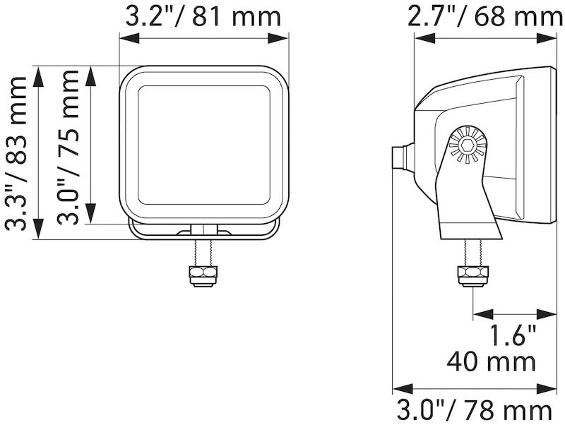 Hella Universal Black Magic 3.2in L.E.D. Cube Kit - Flood Beam - Image 11