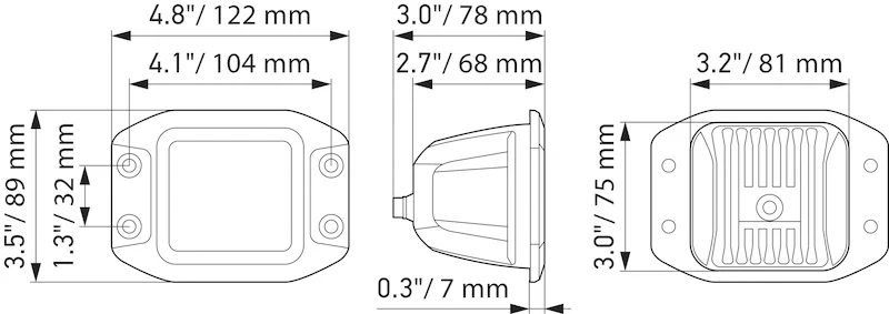 Hella Universal Black Magic 3.2in L.E.D. Cube Kit - Flood Beam (Flush Mount) - Image 14