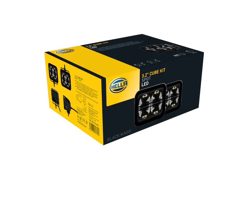 Hella Universal Black Magic 3.2in L.E.D. Cube Kit - Spot Beam - Image 8
