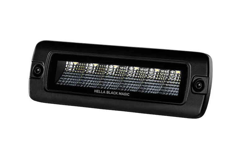 Hella Universal Black Magic 6 L.E.D. Flush Mount Mini Light Bar - Flood Beam - Image 3