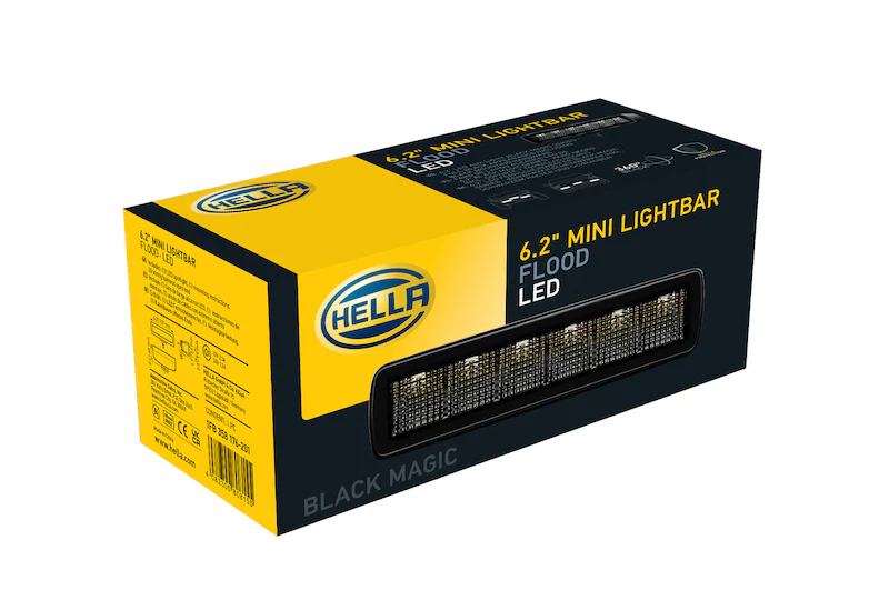 Hella Universal Black Magic 6 L.E.D. Mini Light Bar - Flood Beam - Image 20