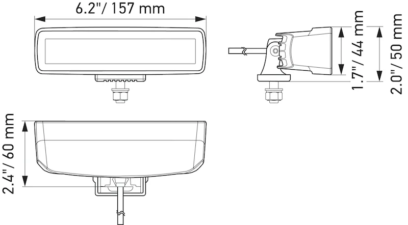 Hella Universal Black Magic 6 L.E.D. Mini Light Bar - Spot Beam - Image 19