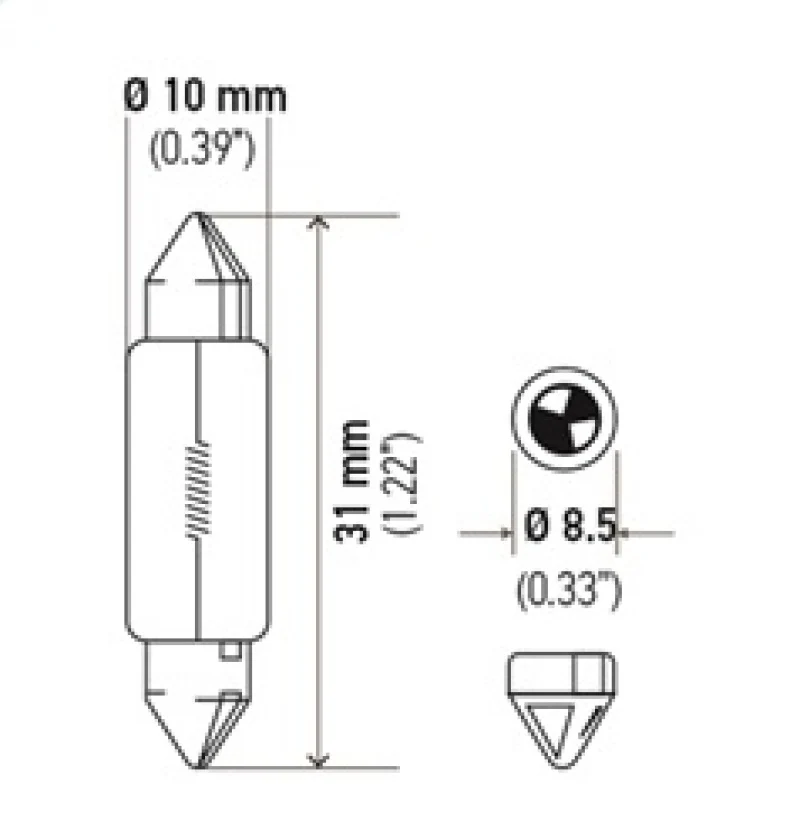 Hella Universal Clear 12V 10W 10x41mm T3.25 Bulb - Image 4