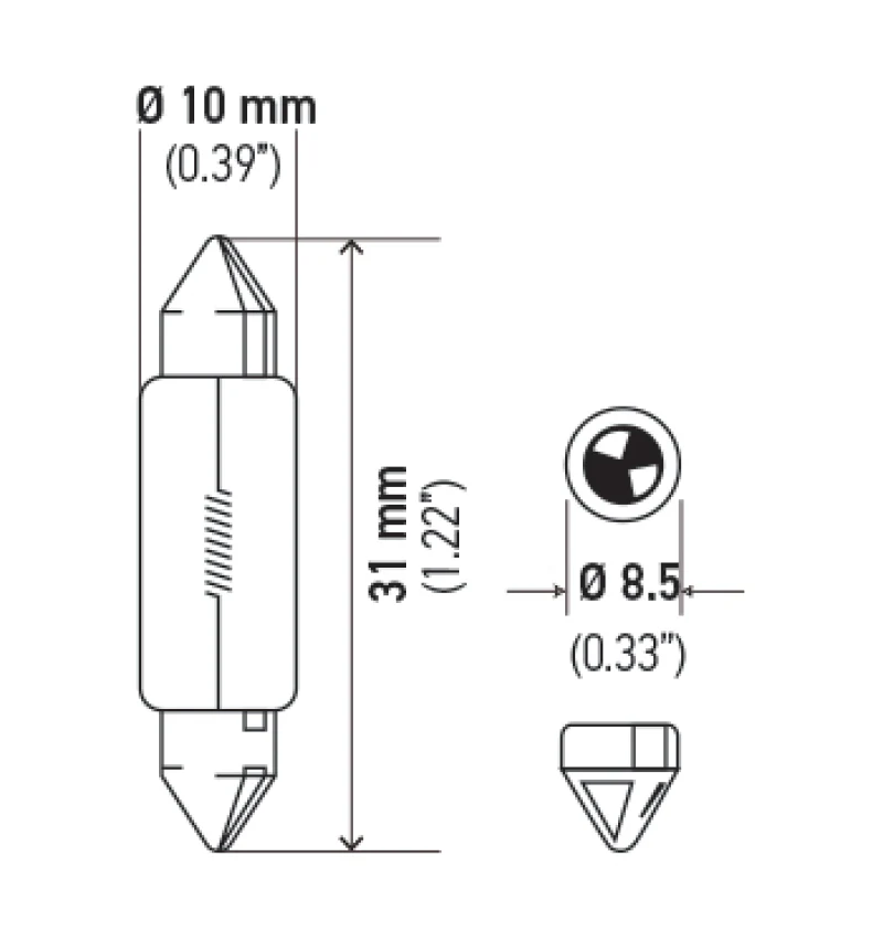 Hella Universal Clear 12V 10W 10x41mm T3.25 Bulb - Image 7