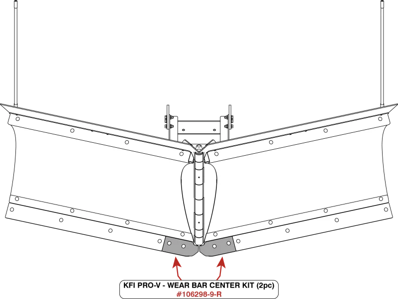 KFI Wear Bar Center Kit V-Plow - 2 pc.