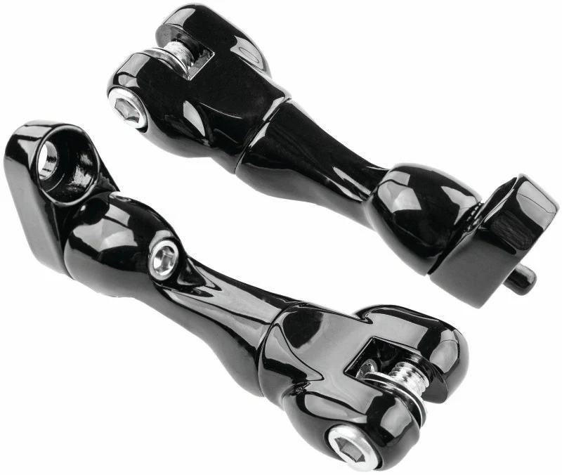 Kuryakyn Adjustable Passenger Peg Mounts for Harley-Davidson Gloss Black