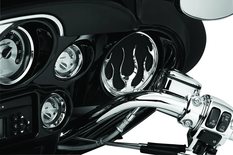 Kuryakyn Flame Speaker Grills Chrome - Image 4