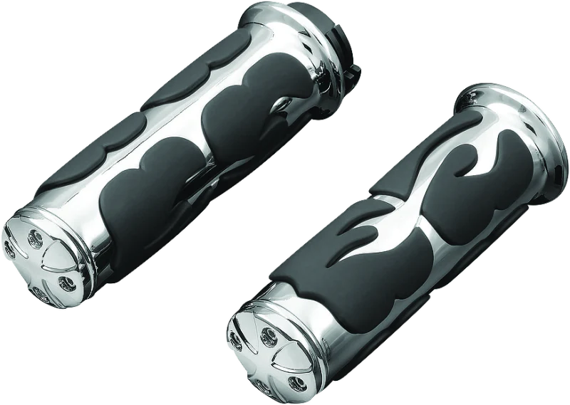 Kuryakyn ISO Flame Grips Throttle-By-Wire Chrome