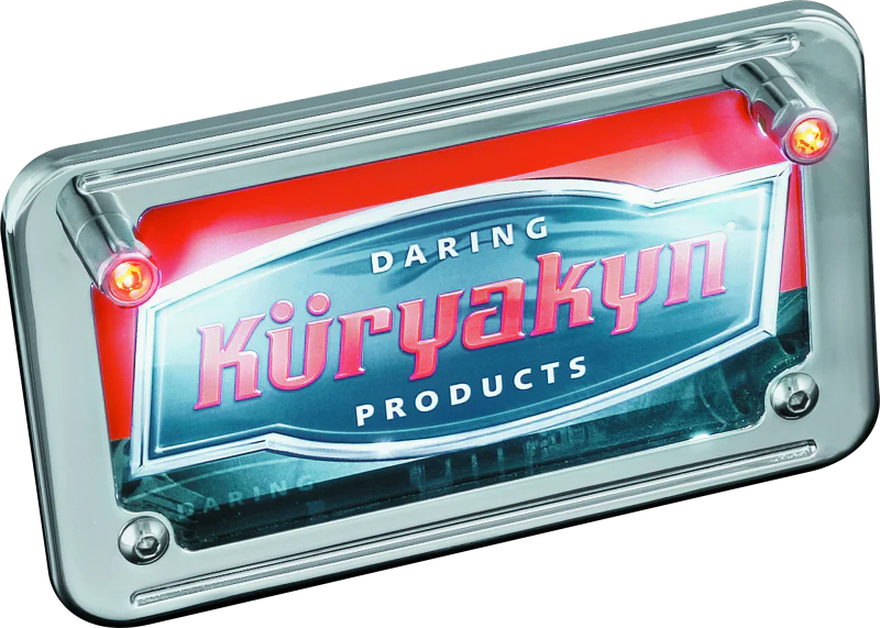 Kuryakyn LED License Plate Light With Red Accent Light Universal Chrome - Image 2