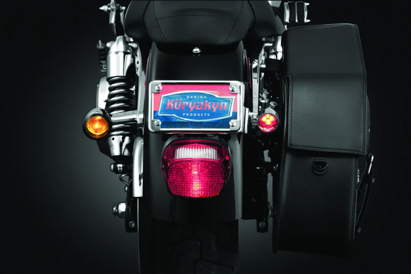 Kuryakyn License Plate Turn Signal & Marker Light Mount Chrome - Image 3