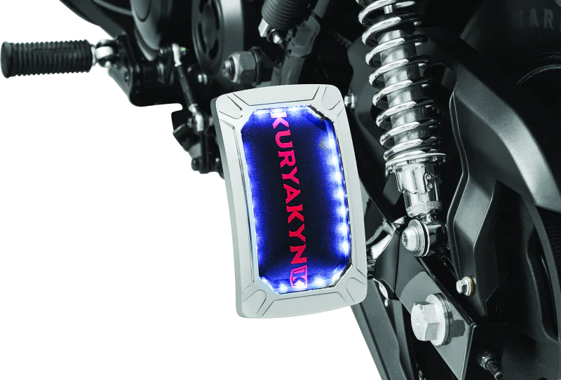 Kuryakyn Nova Curved Vertical Mount Side License Plate Holder Chrome - Image 2