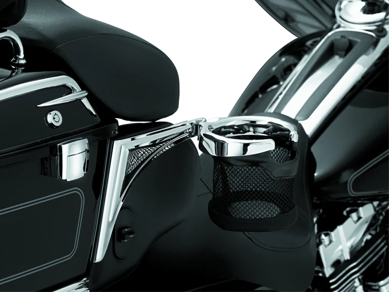 Kuryakyn Passenger Drink Holder With Basket 98-13 Touring Right Side Chrome - Image 3