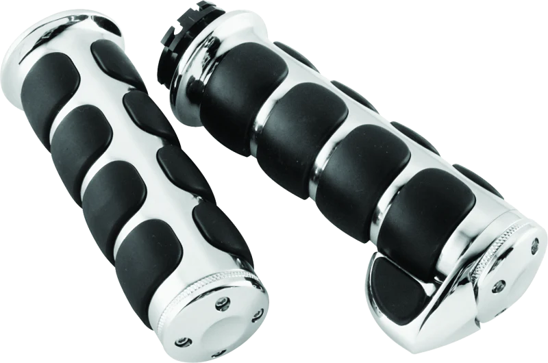 Kuryakyn ISO Grips With Throttle Boss Dual Cable Chrome - Image 2