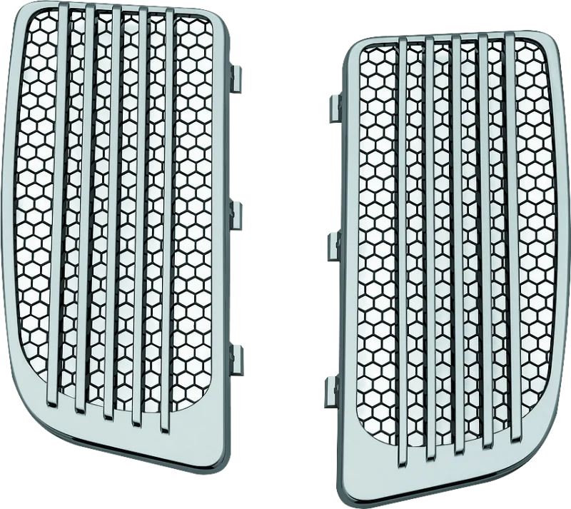 Kuryakyn Radiator Grills For Twin Cooled Models Chrome & Black (Pair)