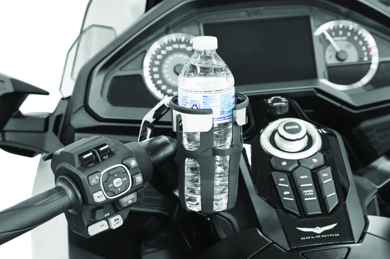Kuryakyn Reflex Drink Holder Honda Goldwing DCT Handlebar Left Side Mount Chrome - Image 3