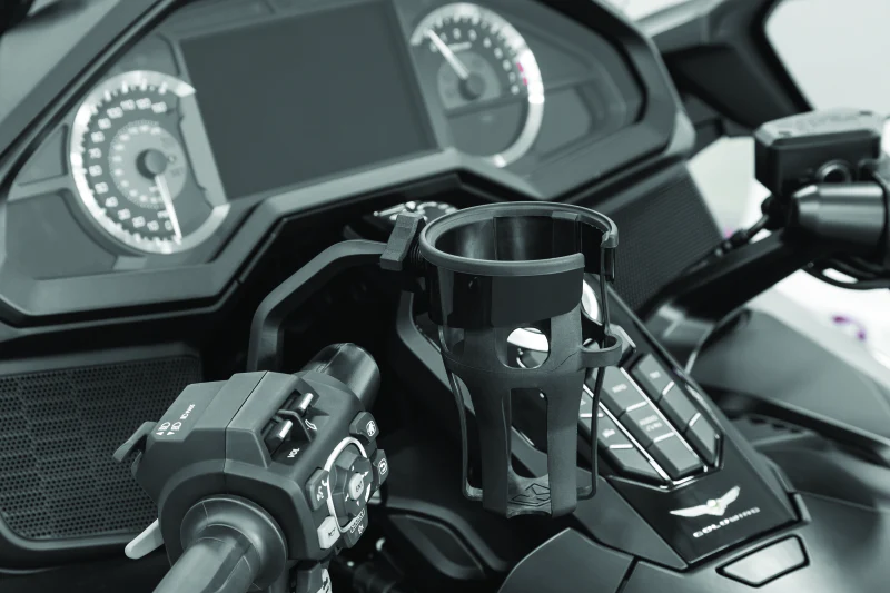 Kuryakyn Reflex Drink Holder Honda Goldwing DCT Handlebar Left Side Mount Black - Image 2