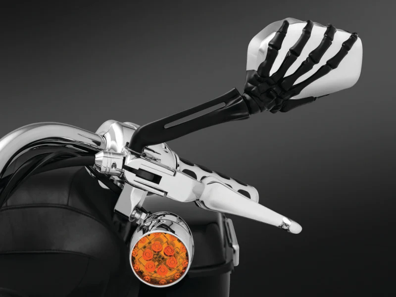 Kuryakyn Skeleton Hand Mirrors Black/Chrome - Image 2