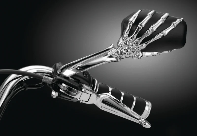 Kuryakyn Skeleton Hand Mirrors Chrome/Black - Image 2