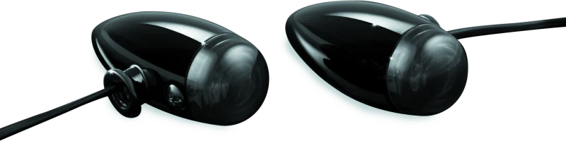 Kuryakyn Super Bright LED Mini Bullet Lights Amber Gloss Black