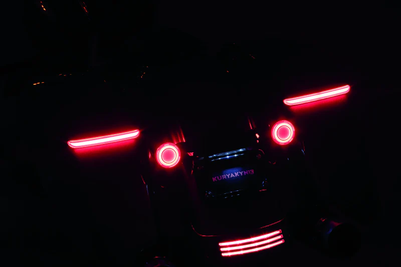 Kuryakyn Tracer L.E.D. Turn Signal Inserts Red/Red Smoke Lens Rear - Image 5