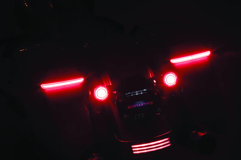 Kuryakyn Tracer L.E.D. Turn Signal Inserts Red/Red Smoke Lens Rear - Image 7