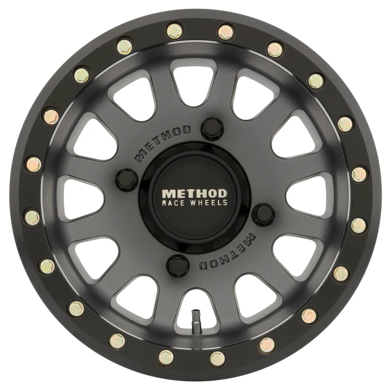 Method MR401 UTV Beadlock 15x7 / 4+3/13mm Offset / 4x156 / 132mm CB Titanium Wheel- Matte Black Ring - Image 2