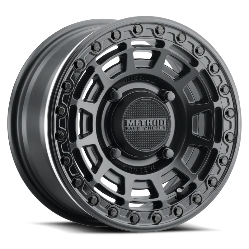Method MR415 Beadlock 15x7 / 5+2/38mm Offset / 5x4.5 / 76mm CB Matte Black Wheel - Gloss Black Ring