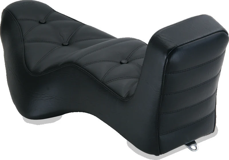 Mustang 08-21 HD Electra Glide,Rd Glide,Rd King,Str Glide Driver Backrest - Black w/ Red Stitching