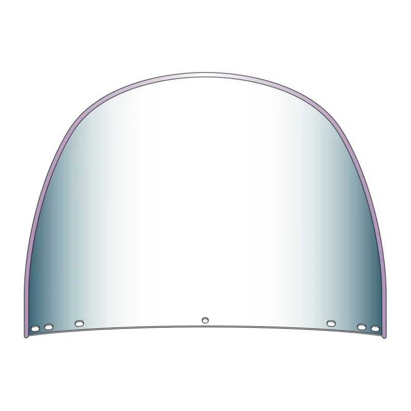 National Cycle Heritage Standard Top Rounded Replacement Beaded Windshield 5 Bolt - Clear