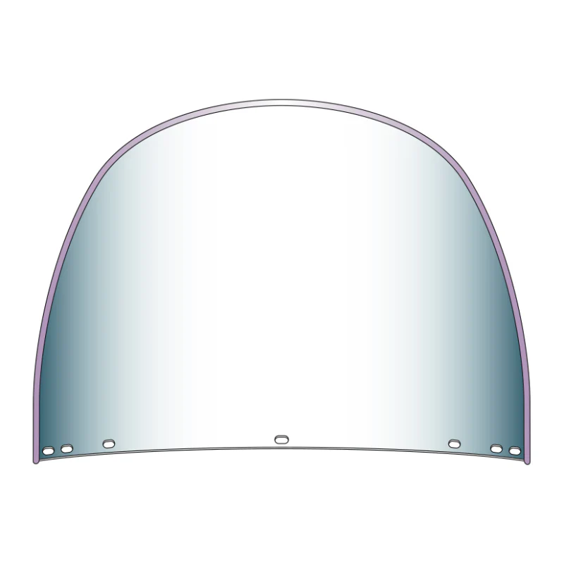 National Cycle Heritage Standard Top Rounded Replacement Beaded Windshield 7 Bolt-Clear