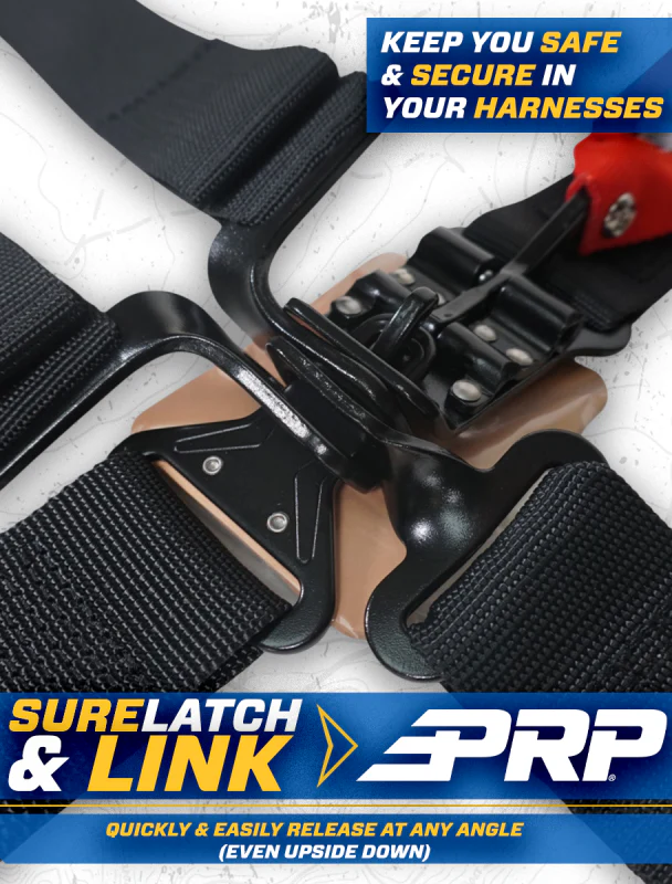 PRP 4.2 Harness with Latch / Link Lap Belt- Red - Image 4