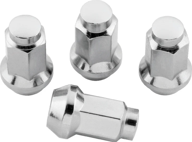 QuadBoss Lug Nuts 3/8in-24 - 14mm-Od - Chrome - Box of 4